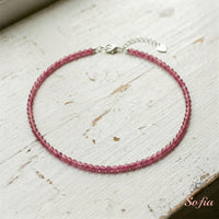 Pink Tourmaline Choker | Minimalist Dainty Crystal Beaded Necklace