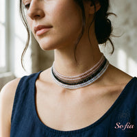 Blue Aventurine Choker | Minimalist Dainty Crystal Beaded Necklace