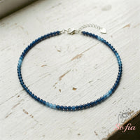 Blue Aventurine Choker | Minimalist Dainty Crystal Beaded Necklace