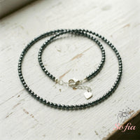 Hematite Choker | Minimalist Dainty Crystal Beaded Necklace