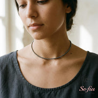 Hematite Choker | Minimalist Dainty Crystal Beaded Necklace