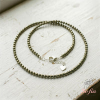 Pyrite Choker | Minimalist Dainty Crystal Beaded Necklace