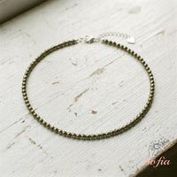 Pyrite Choker | Minimalist Dainty Crystal Beaded Necklace