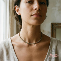 Pyrite Choker | Minimalist Dainty Crystal Beaded Necklace