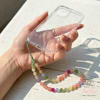 UV-Reactive Beaded Phone Charm | Rainbow Strap Aesthetic Chain