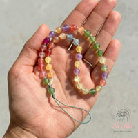 UV-Reactive Beaded Phone Charm | Rainbow Strap Aesthetic Chain