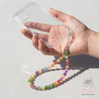 UV-Reactive Beaded Phone Charm | Rainbow Strap Aesthetic Chain