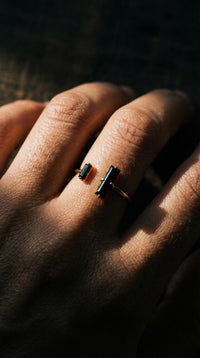Obsidian Open Ring | Protective Crystal Rings - Personalized Available