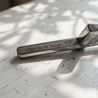 Hematite Cross Necklace |  Personalized Engraved Crucifix Pendant