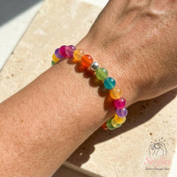UV-Reactive Rainbow Beaded Bracelet | Summer Aesthetic Jewelry