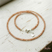 Sunstone Choker | Minimalist Dainty Crystal Beaded Necklace