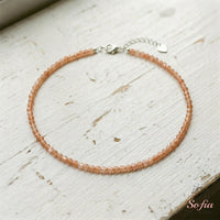 Sunstone Choker | Minimalist Dainty Crystal Beaded Necklace