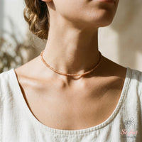 Sunstone Choker | Minimalist Dainty Crystal Beaded Necklace