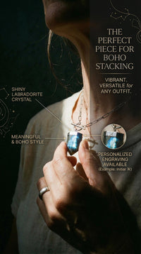 Labradorite Necklace | Boho Crystal Pendant Jewelry