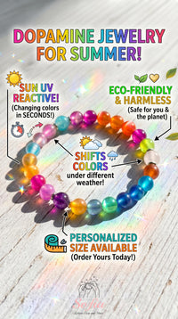 Color Changing Bracelet Sun Reactive | Rainbow Beaded Dopamine Jewelry