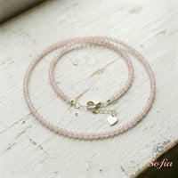 Rose Quartz Choker | Minimalist Dainty Crystal Beaded Necklace
