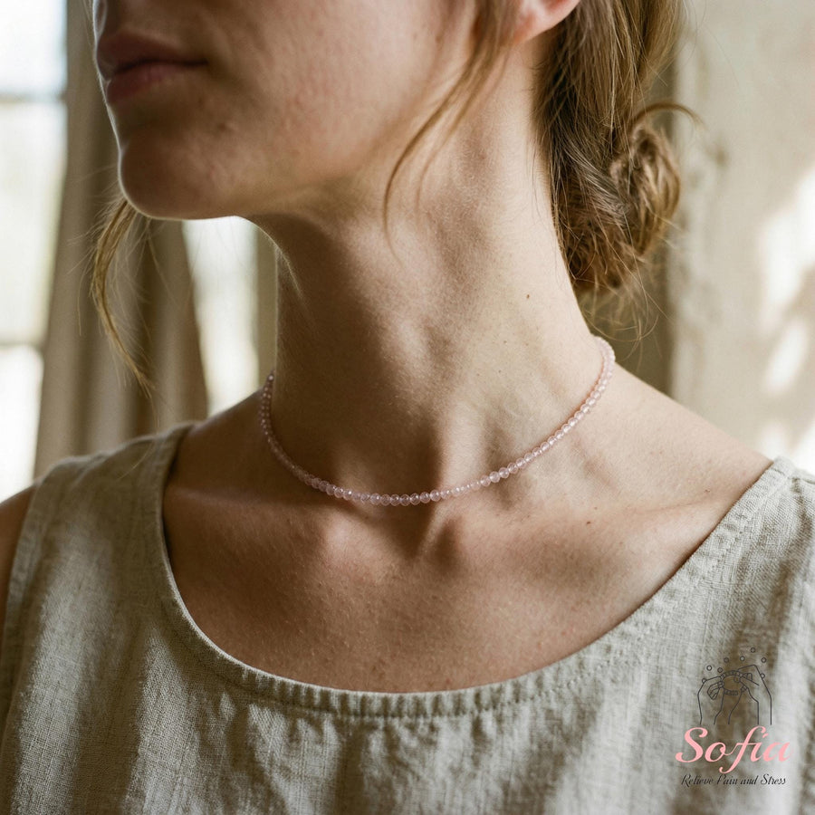 Rose quartz Choker | Stackable Jewelry - photo 1