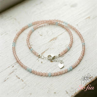 Morganite Choker | Minimalist Dainty Crystal Beaded Necklace