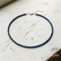 Lapis Lazuli Choker | Minimalist Dainty Crystal Beaded Necklace