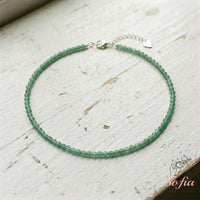 Green Aventurine Choker | Minimalist Dainty Crystal Beaded Necklace