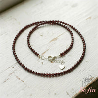 Garnet Choker | Minimalist Dainty Crystal Beaded Necklace