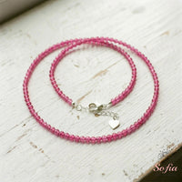 Pink Tourmaline Choker | Minimalist Dainty Crystal Beaded Necklace