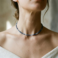Blue Aventurine Choker | Minimalist Dainty Crystal Beaded Necklace