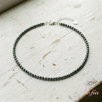Hematite Choker | Minimalist Dainty Crystal Beaded Necklace