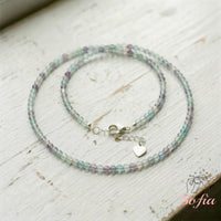 Rainbow Fluorite Choker | Minimalist Dainty Crystal Beaded Necklace