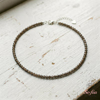 Smoky Quartz Choker | Minimalist Dainty Crystal Beaded Necklace