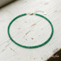 Emerald Choker | Minimalist Dainty Crystal Beaded Necklace