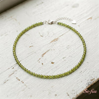 Peridot Choker | Minimalist Dainty Crystal Beaded Necklace