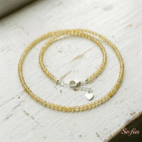 Citrine Choker | Minimalist Dainty Crystal Beaded Necklace