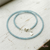 Aquamarine Choker | Minimalist Dainty Crystal Beaded Necklace