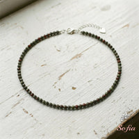 Dragon Bloodstone Choker | Minimalist Dainty Crystal Beaded Necklace