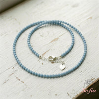 Angelite Choker | Minimalist Dainty Crystal Beaded Necklace