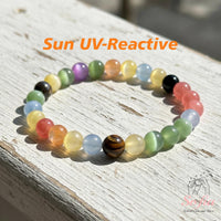 Color Changing Bracelet Sun Reactive | Rainbow Beaded Dopamine Jewelry