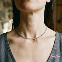 Rainbow Fluorite Choker | Minimalist Dainty Crystal Beaded Necklace