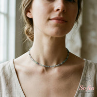 Rainbow Fluorite Choker | Minimalist Dainty Crystal Beaded Necklace