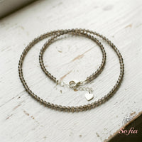 Smoky Quartz Choker | Minimalist Dainty Crystal Beaded Necklace