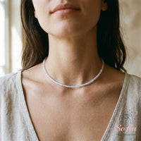 Moonstone Choker | 3MM Polished Beads Crystal Jewelry