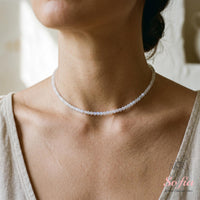 Moonstone Choker | 3MM Polished Beads Crystal Jewelry