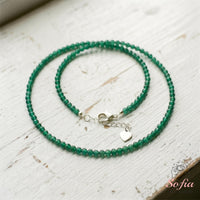 Emerald Choker | Minimalist Dainty Crystal Beaded Necklace