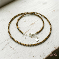 Tiger'S Eye Choker | Minimalist Dainty Crystal Beaded Necklace