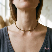 Tiger'S Eye Choker | Minimalist Dainty Crystal Beaded Necklace
