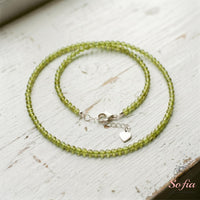 Peridot Choker | Minimalist Dainty Crystal Beaded Necklace