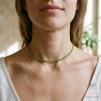 Peridot Choker | Minimalist Dainty Crystal Beaded Necklace