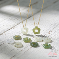 Jade Flower Charm Necklace | Crystal Jewelry
