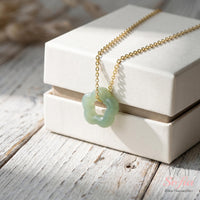 Jade Flower Charm Necklace | Crystal Jewelry