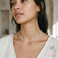 Clear Quartz Choker | Minimalist Dainty Crystal Beaded Necklace